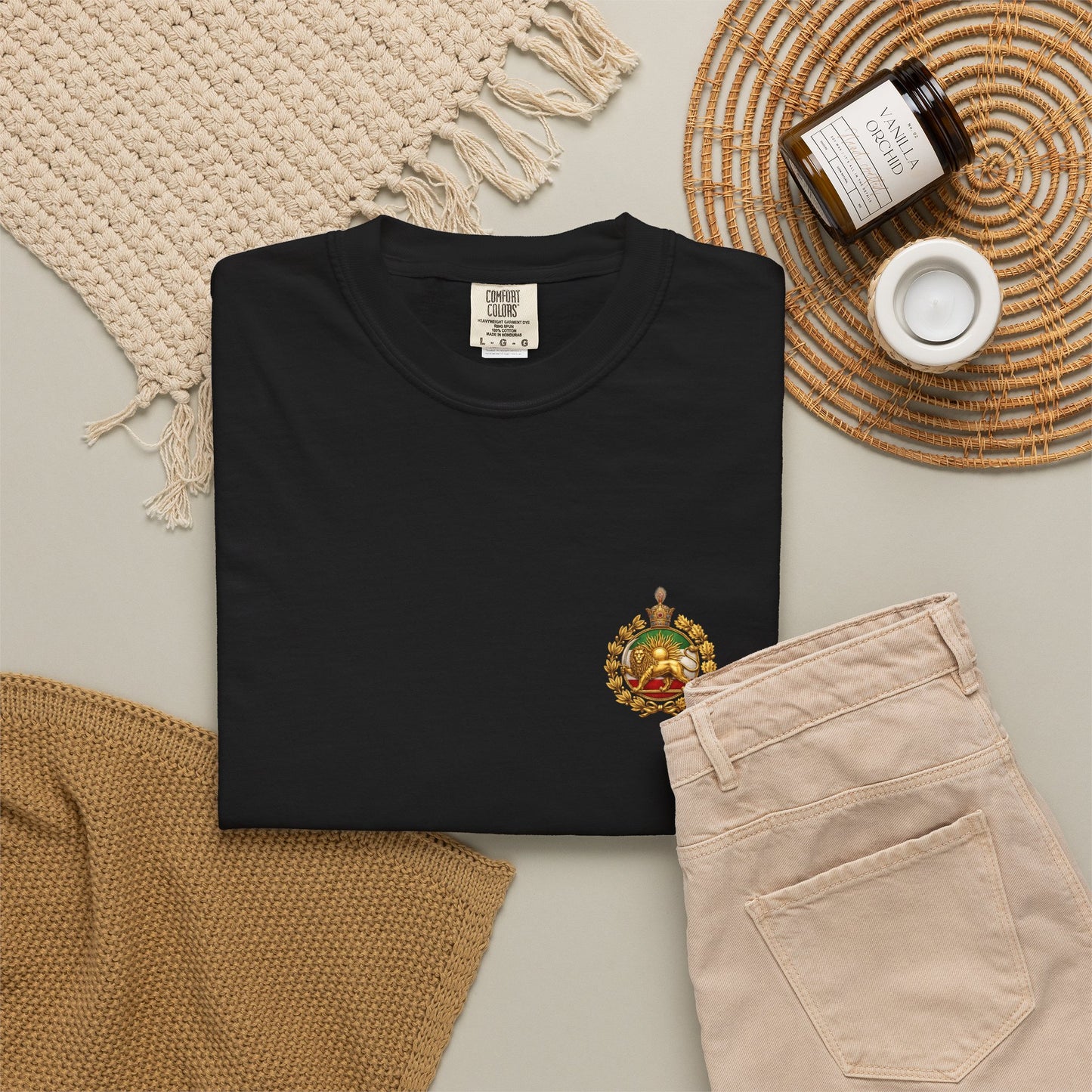 Lion and Sun T-Shirt - Shiro Khorshid Tee - Persian Iran Flag Unisex Shirt