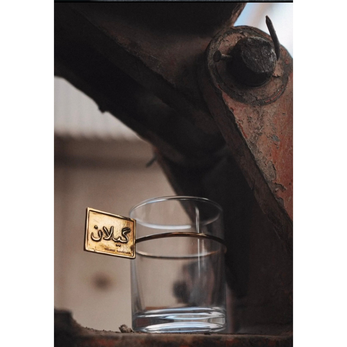 Clear tea glass with gold handle – Gilan Iran style luxury drinkware