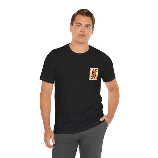 Queen of Hearts Delbar T-Shirt - Vintage Royal Playing Card Graphic Tee - Unisex