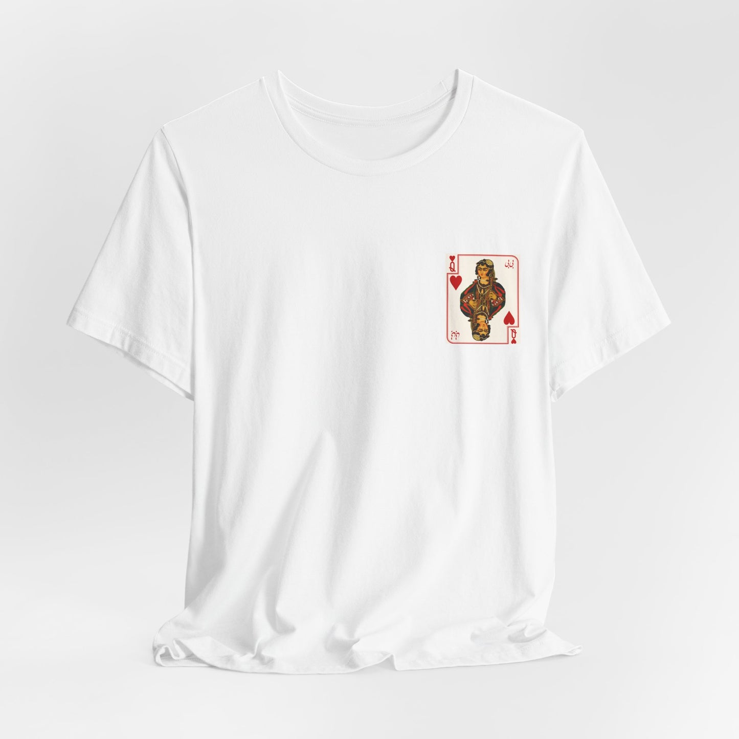 Queen of Hearts Graphic T-Shirt | Persian Bibi Playing Cards | Unisex Tee
