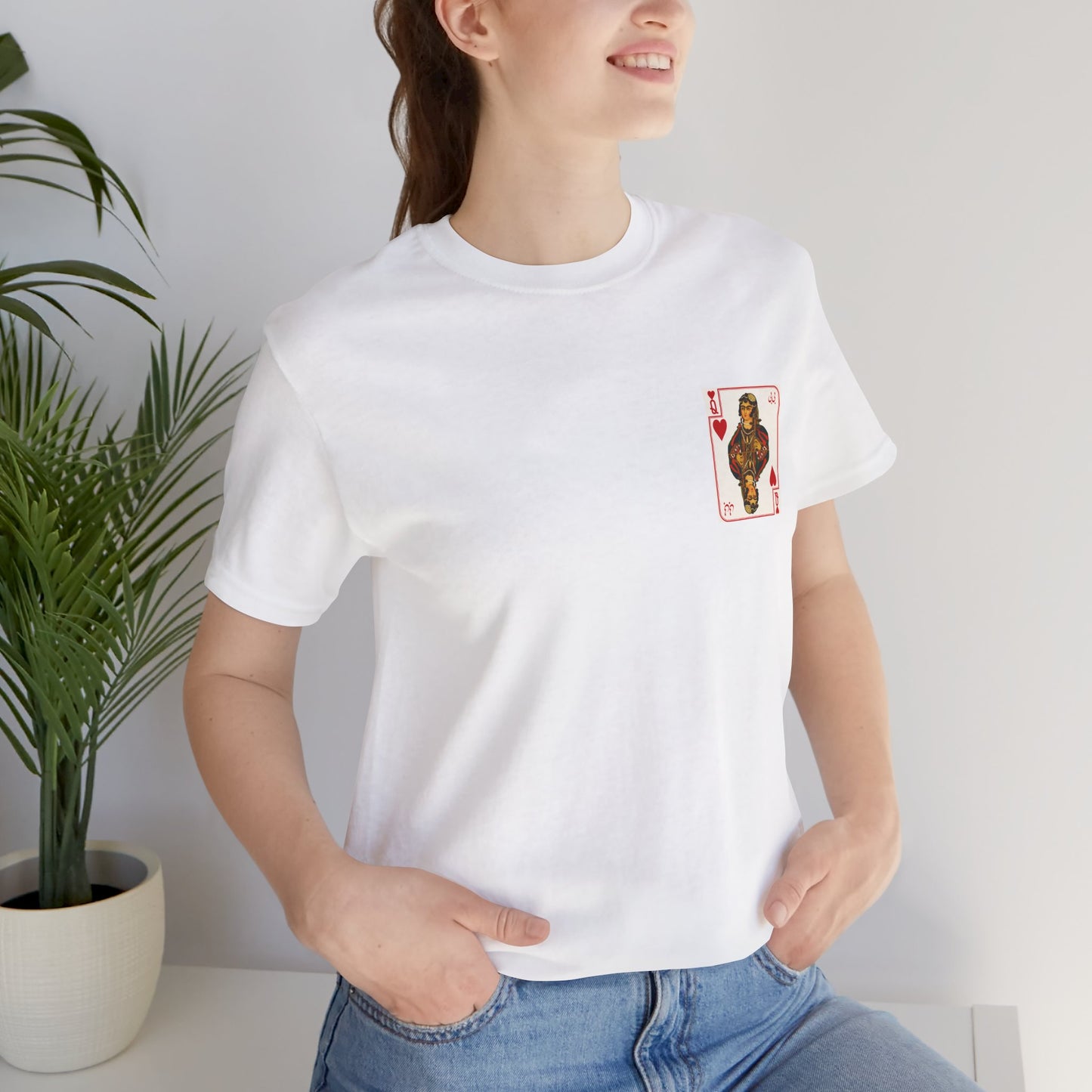 Queen of Hearts BiBi T-Shirt - Vintage Royal Playing Card Graphic Tee - Unisex