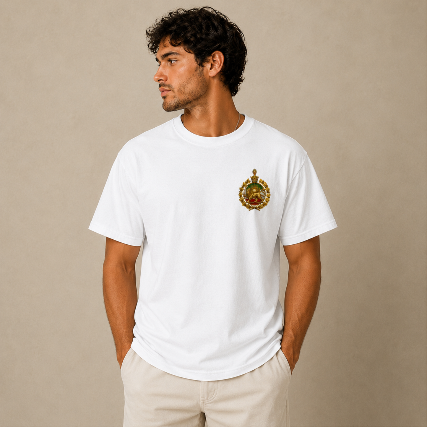 Lion and Sun T-Shirt - Shiro Khorshid Tee - Persian Iran Flag Unisex Shirt