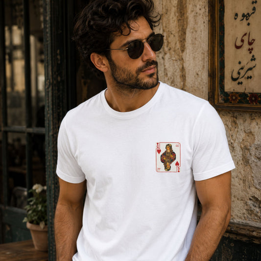 Queen of Hearts Graphic T-Shirt | Persian Bibi Playing Cards | Unisex Tee