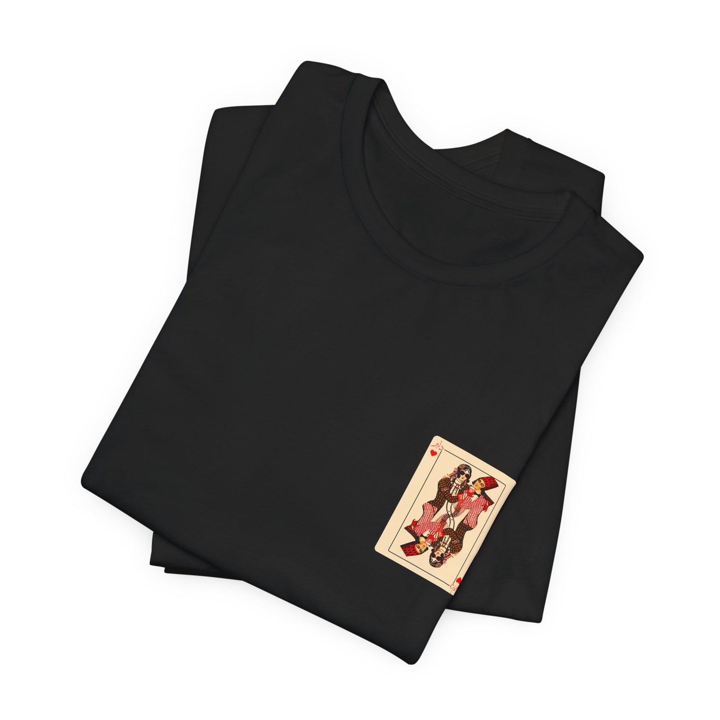 Queen of Hearts Delbar T-Shirt - Vintage Royal Playing Card Graphic Tee - Unisex