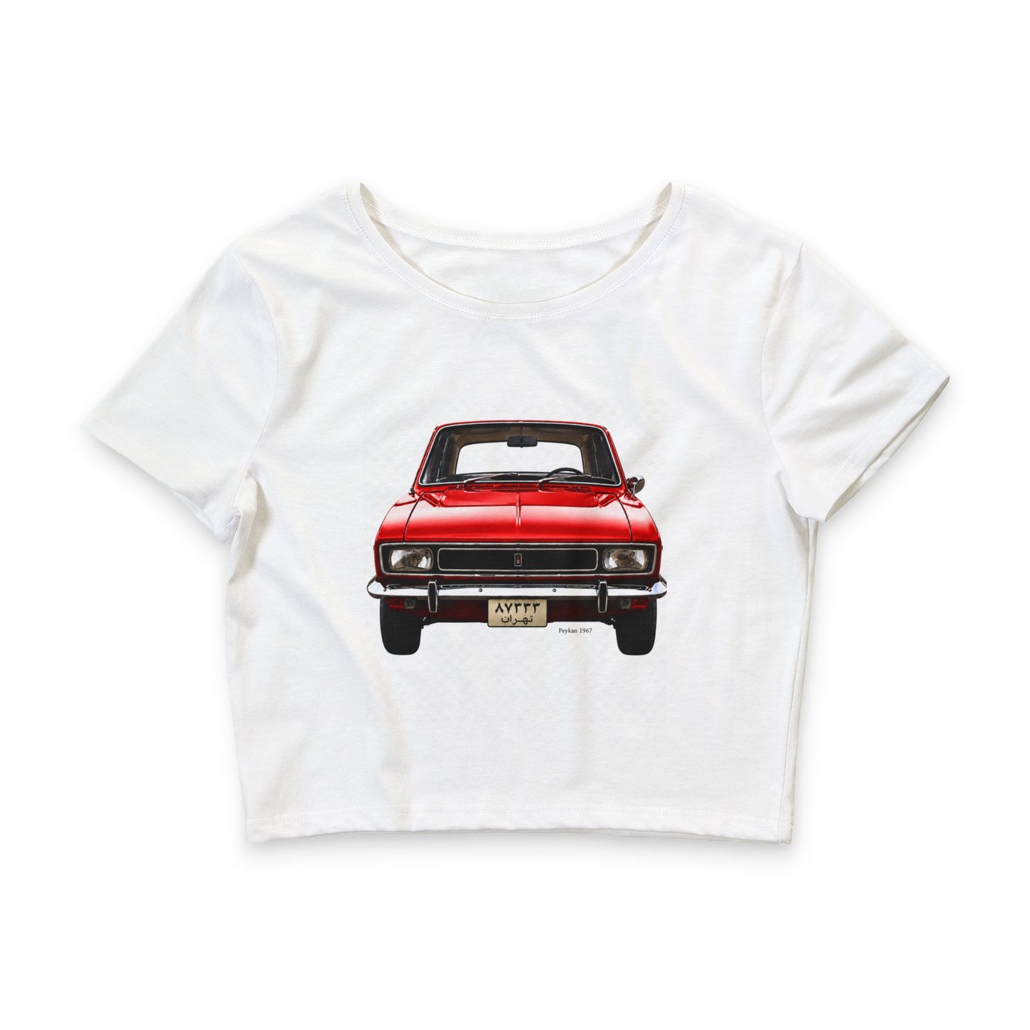 Vintage Peykan T-Shirt - Persian Classic Automobile Graphic Tee - Crop Top