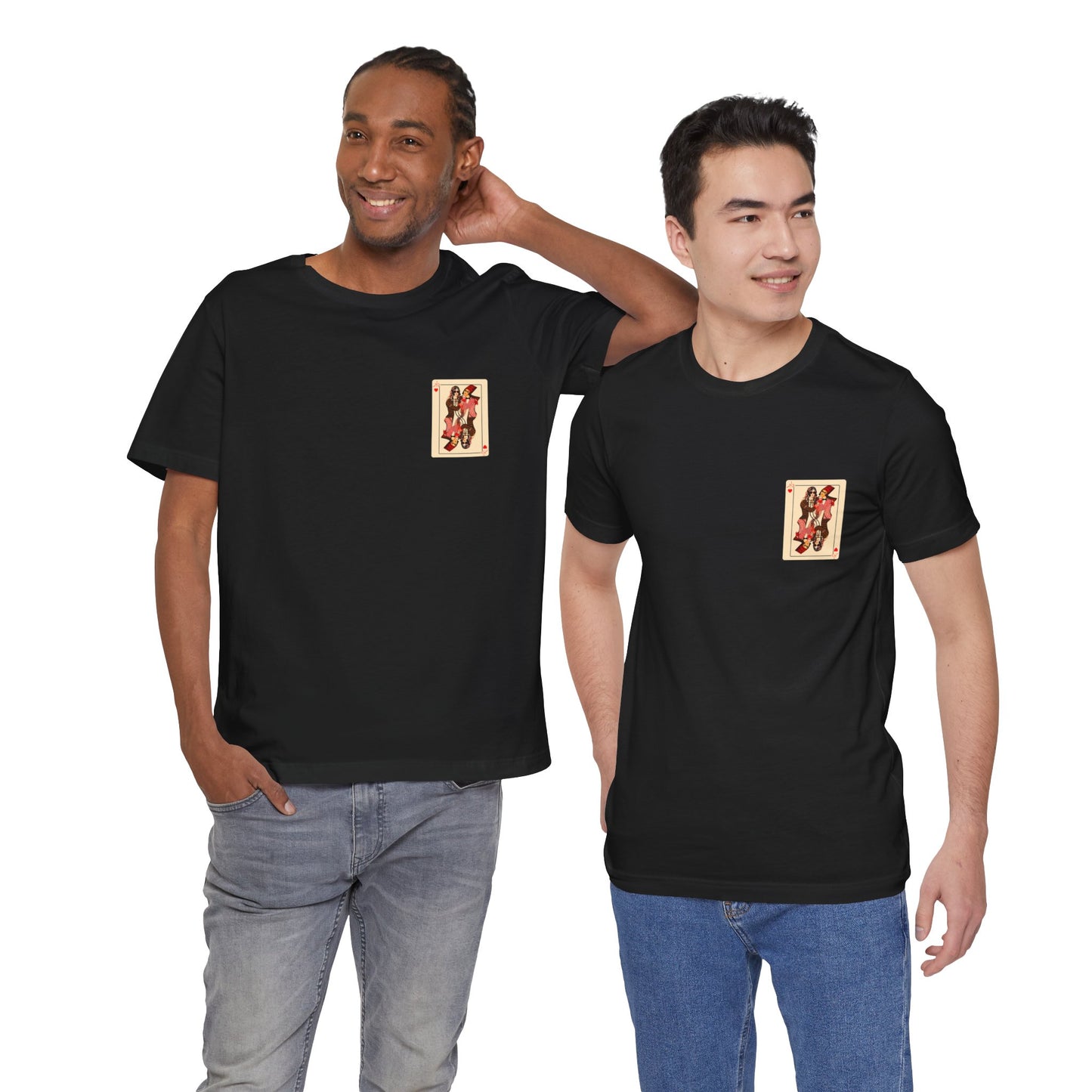 Queen of Hearts Delbar T-Shirt - Vintage Royal Playing Card Graphic Tee - Unisex