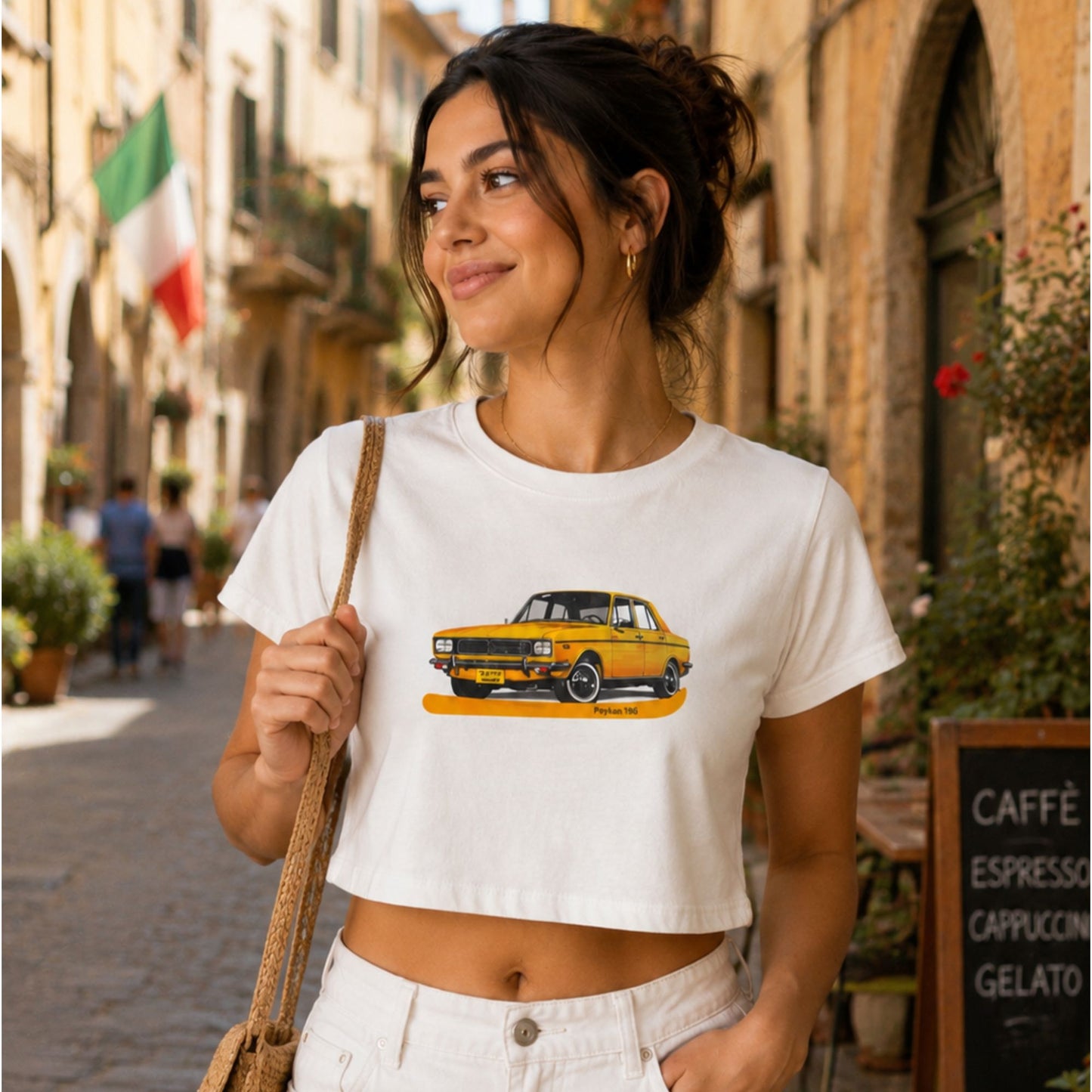Peykan (Paykan) Classic Car - Vintage Graphic Crop Tee
