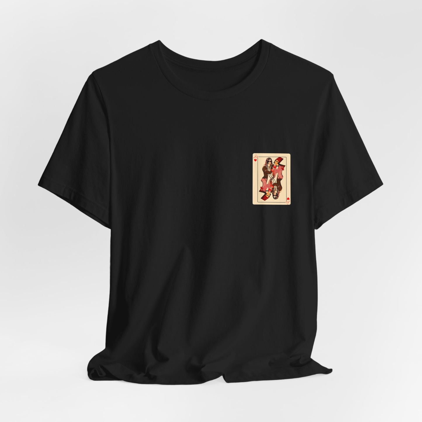 Queen of Hearts Delbar T-Shirt - Vintage Royal Playing Card Graphic Tee - Unisex