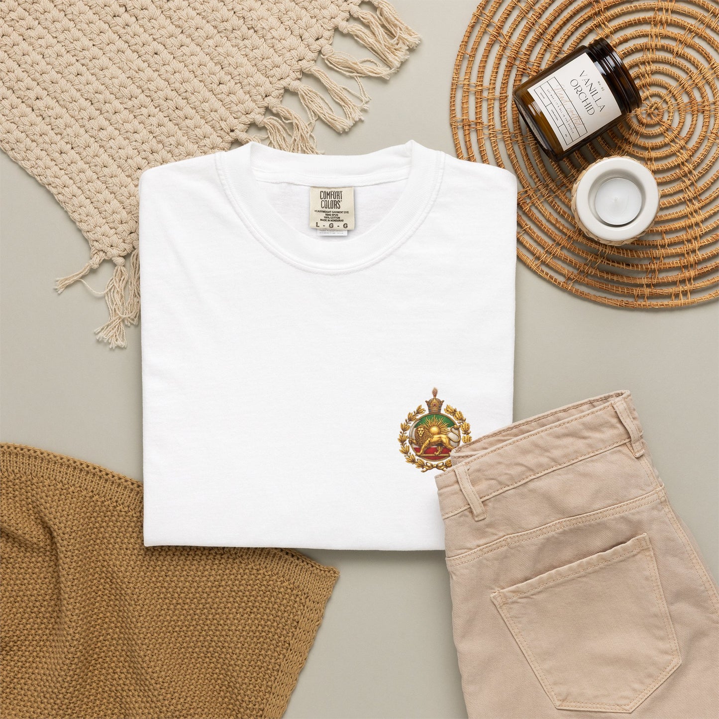 Lion and Sun T-Shirt - Shiro Khorshid Tee - Persian Iran Flag Unisex Shirt