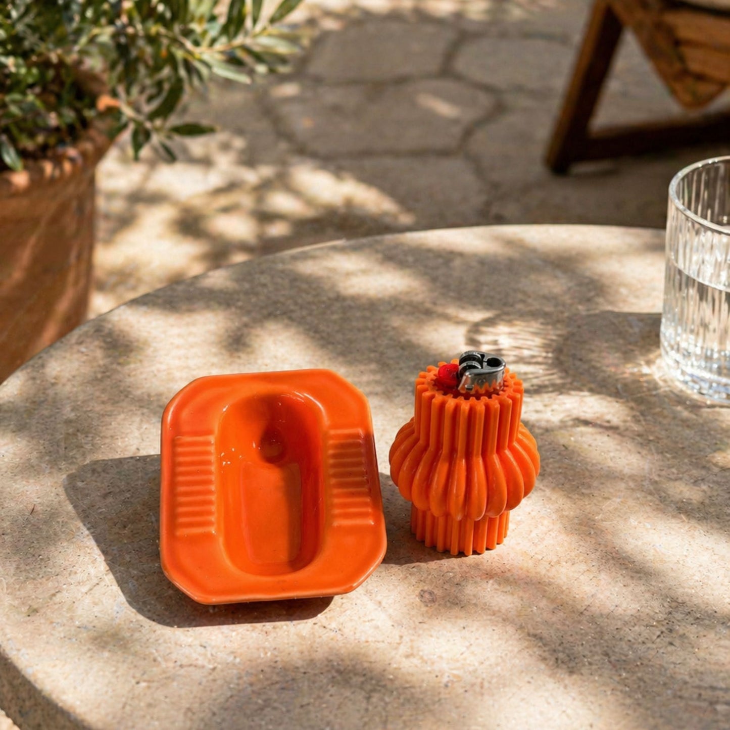 Orange silicone cover, durable textured case