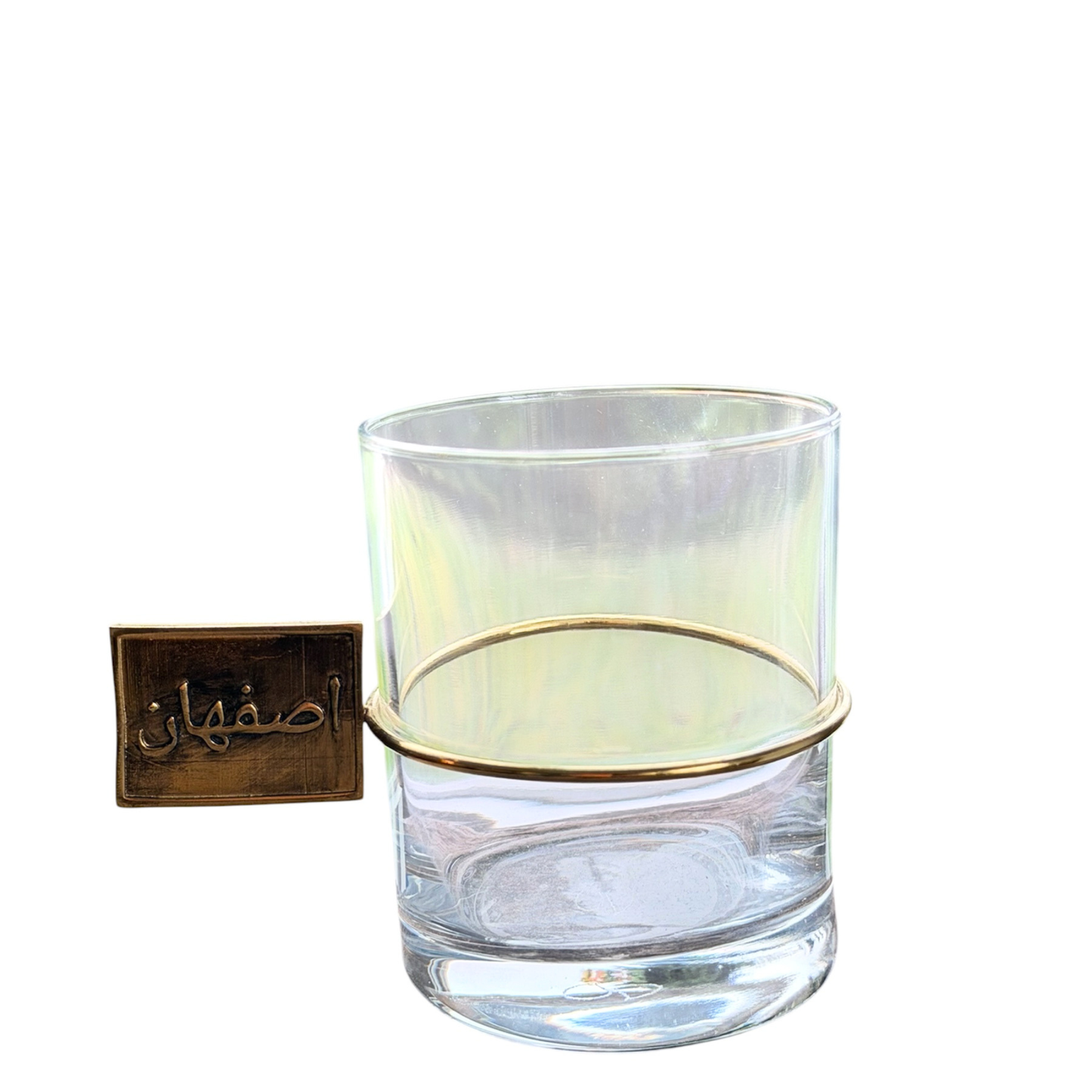 Clear tea glass with gold handle â€“ Esfahan Iran style luxury drinkware