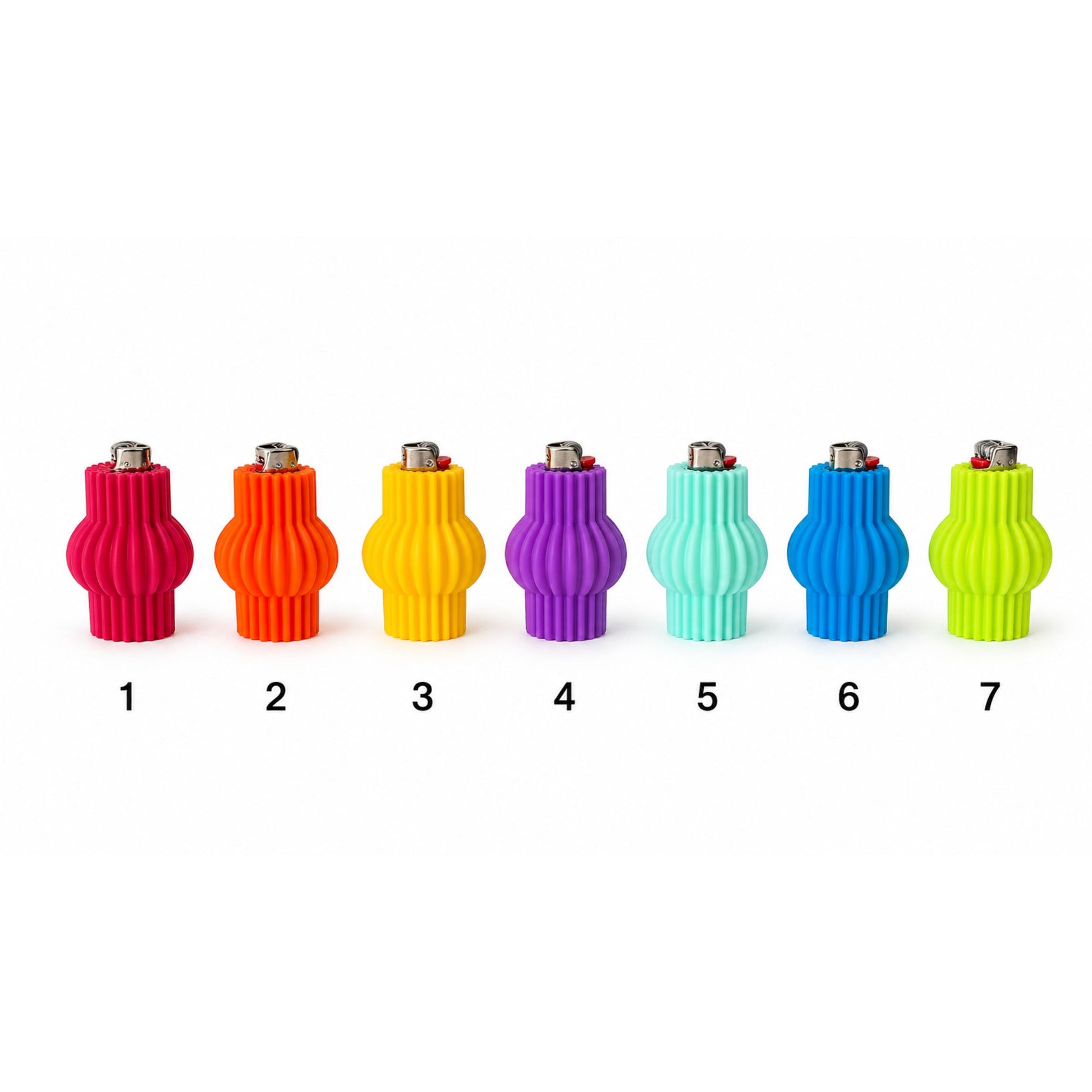 Seven colorful cases refillable
