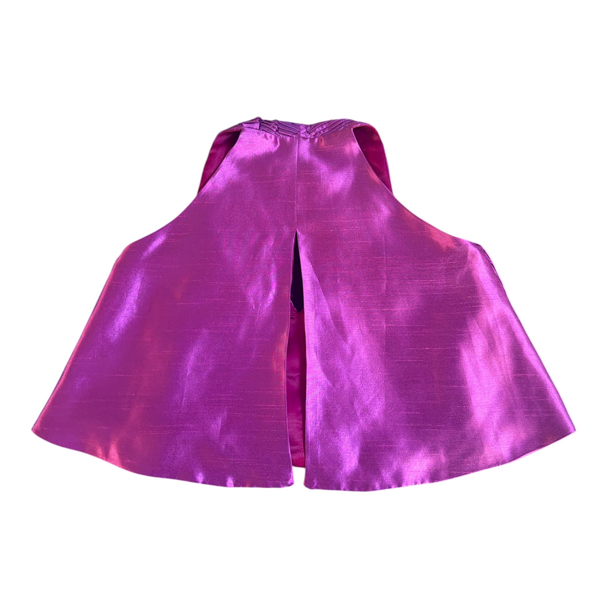 Back of the pink pleated top