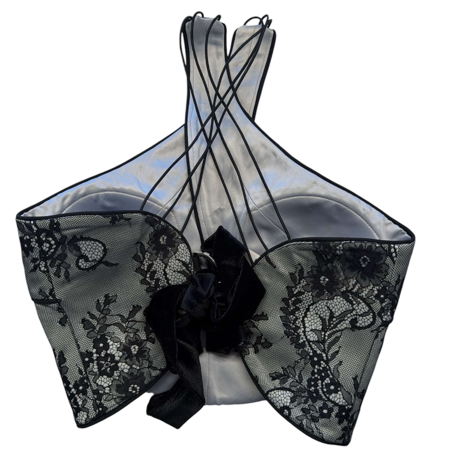 back of the black floral lace top 