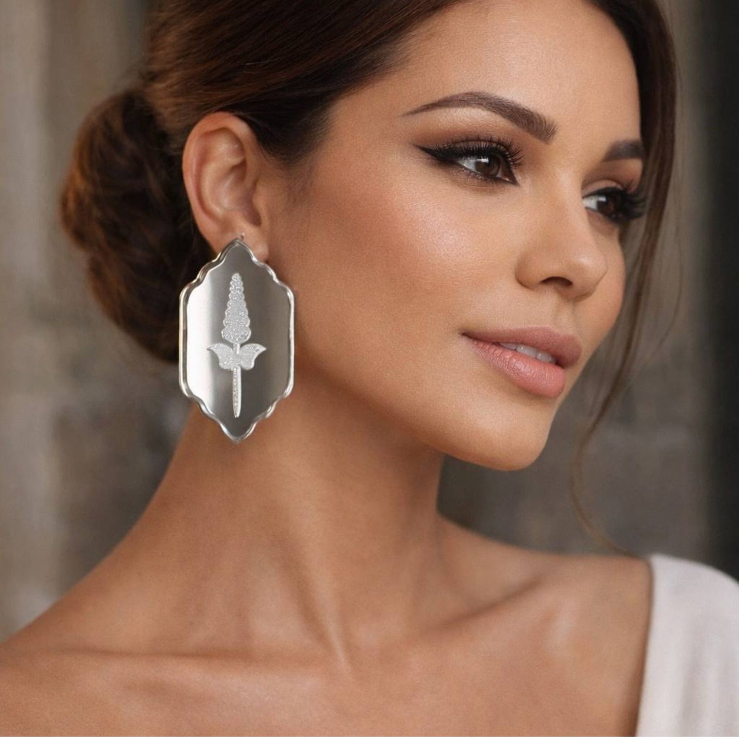 modern statement earrings with mirror finish