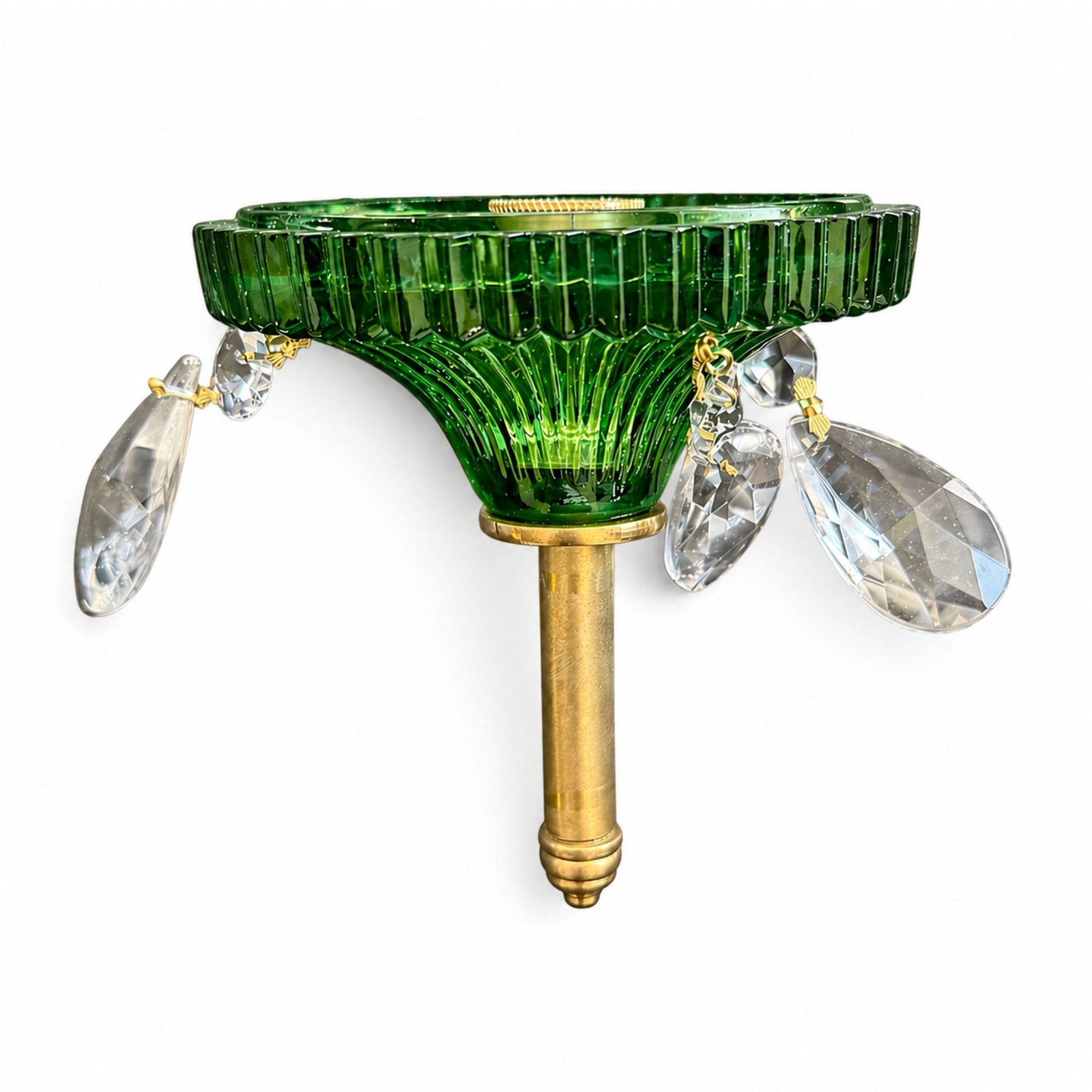 decorative-green-glass-candle-holder