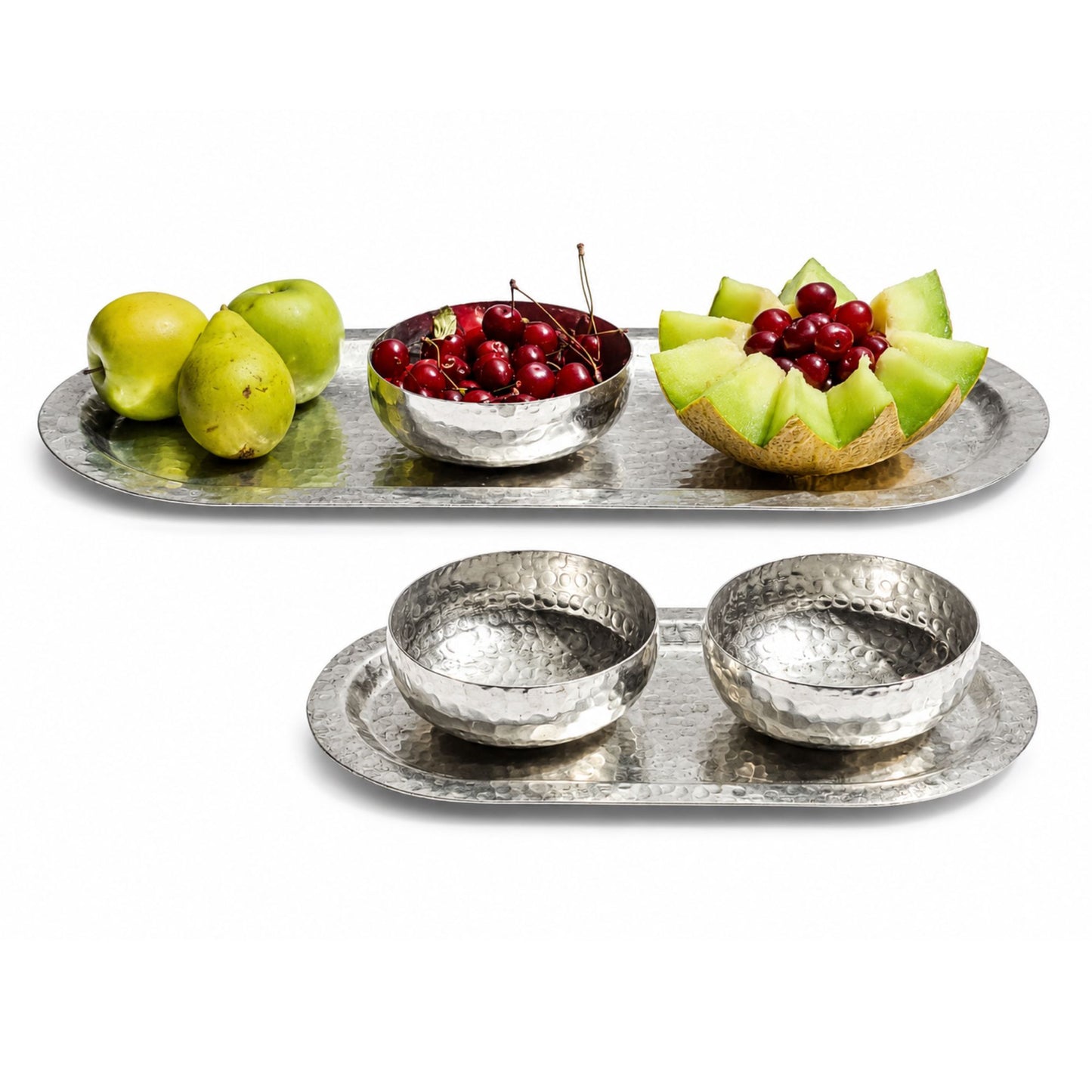 Decorative hammered white copper bowl styled for modern luxury home dÃ©cor