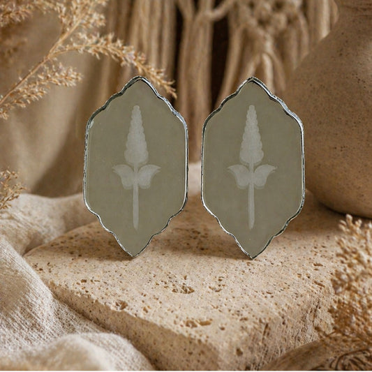 lightweight bold mirror earrings close up