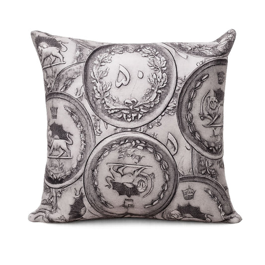 pahlavi coin pillow cushion persian heritage luxury throw pillow 