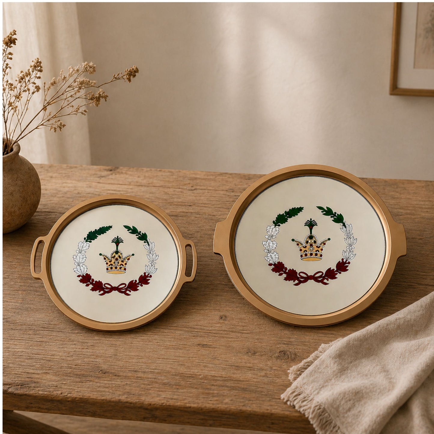 pahlavi hand painted trays in small and large