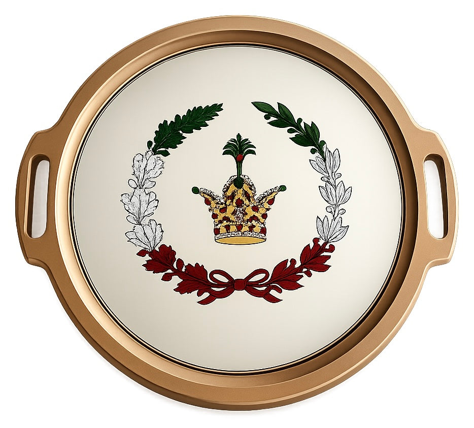 mirror tray with crown print in medium size