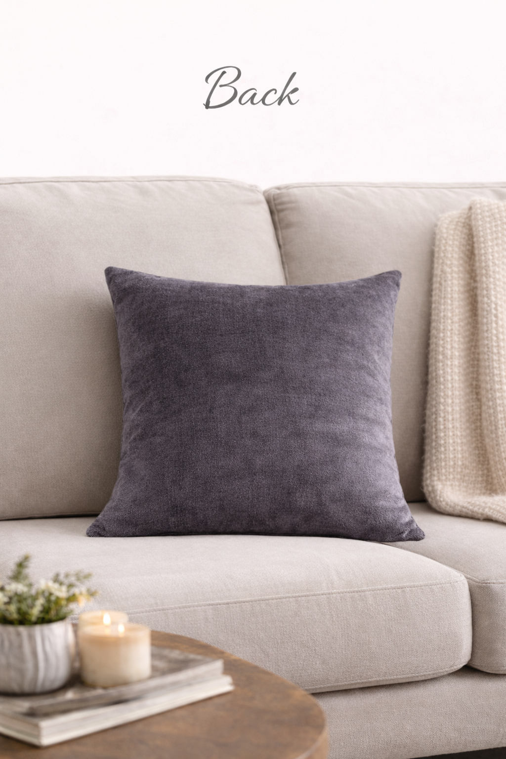 pahlavi coin cushion with the back being just plain gray that matches the front