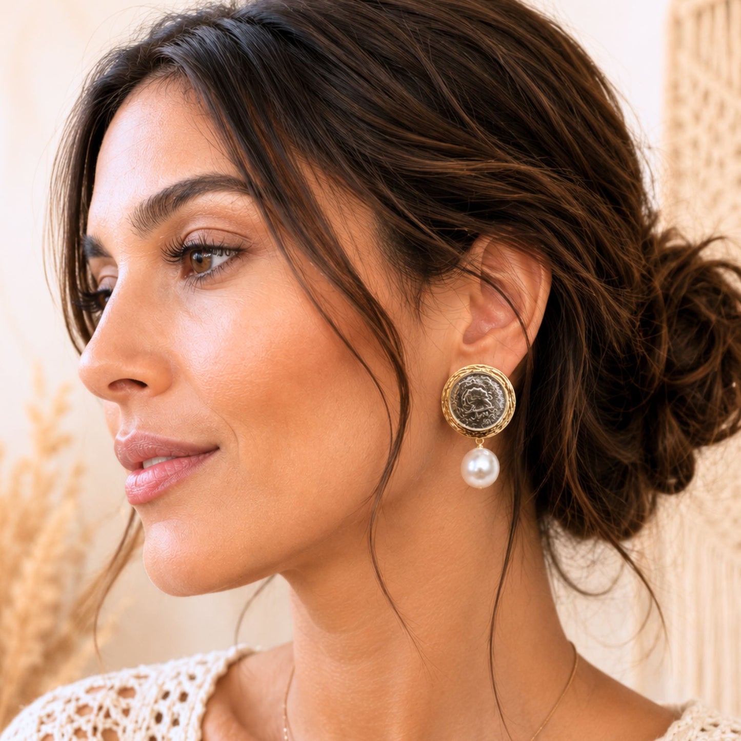 Pearl Drop Persian Pahavi Earrings