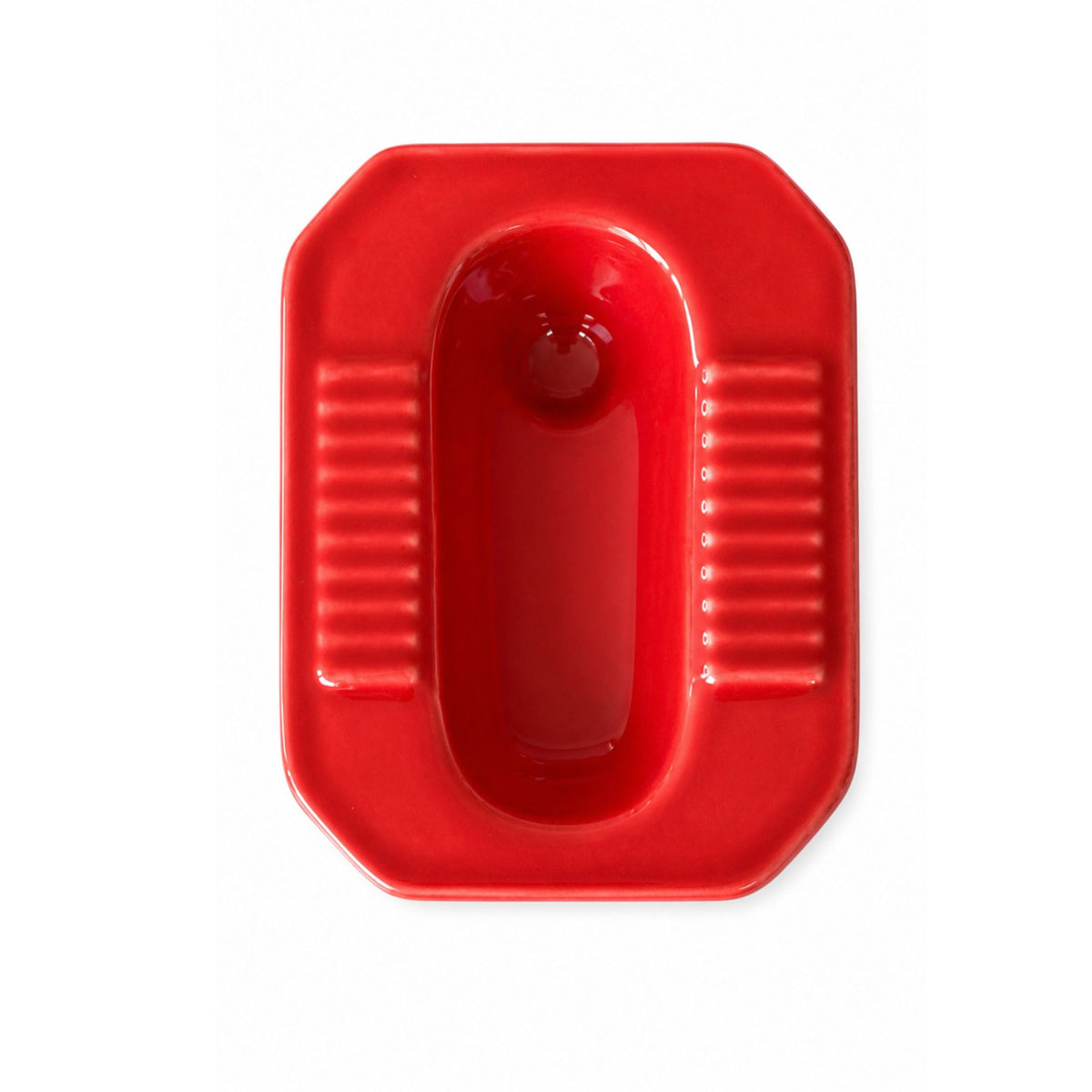 Handmade ceramic red glossy 9x11cm